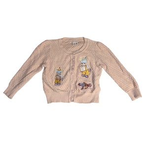 Miss Ladybug - ACCORDION BEAR & RABBIT CARDIGAN *BLUSH